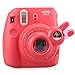 CAIUL Close-Up Selfie Lens Self-Portrait Mirror Compatible with Fujifilm Instax Mini 8 8+ 9 7s, Polaroid 300 Camera, Cute Bunny Style, Red
