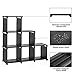 SONGMICS 6 Cube Storage Shelves, Modular Bookshelf Toy Rack, Display Cabinet and Closet Organizer Unit, ULSN63BK, Pure Black(DIY)