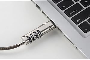 Detroit Packing Co. DPC Kensington Compatible, Laptop Cable Lock & Security Cable for PC, Notebooks and Other Devices (Steel, Gray) (1.8m (~6 feet), USB Combination Lock)