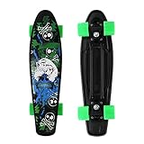 Merkapa Complete 22 inch Skull Style Skateboard for Kids, Beginners