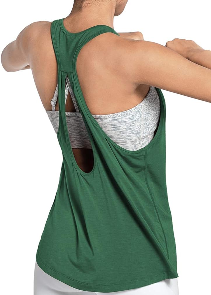 DIBAOLONG Womens Sexy Open Back Yoga Tops Workout Clothes Racerback Tank Top at  Women’s Clothing store