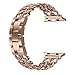 Wearlizer Compatible with Apple Watch Band 38mm 40mm iWatch Womens Cowboy Chain Wrist-Bands Stainless Steel Replacement Strap Metal Bracelet Removal Link Series 5 4 3 2 1 Sport Edition-Deep Rose Gold