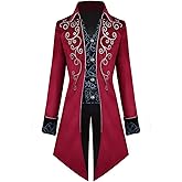 mogenda Mens Medieval Steampunk Tailcoat Halloween Jackets Vampire Costum Renaissance Victorian Frock Coat