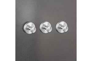 Stainless Steel Suction Cup Hooks, Strong Bathroom Towel Hooks for Shower Tile Glass Door Wall, No Drill Adhesive-Free Hangin