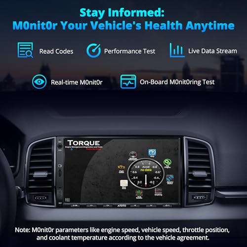 ATOTOEXCEL A5L 7 Inch 2 Din Android Car Radio, CarPlay & Android Wireless Car Radio, Touchscreen Radio, Wi-Fi Tethering/BT/USB, 24-B EQ DSP, OBD2 Scanner, GPS Tracking, HDMI Output, 2+32G, FM/RDS
