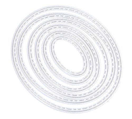 Taloyer 6pcs Metal Cutting Dies Creative Oval Stencil Embossing Template Moulds for DIY Scrapbooking Album Paper Card Making Craft Decor - Thumbnail 6