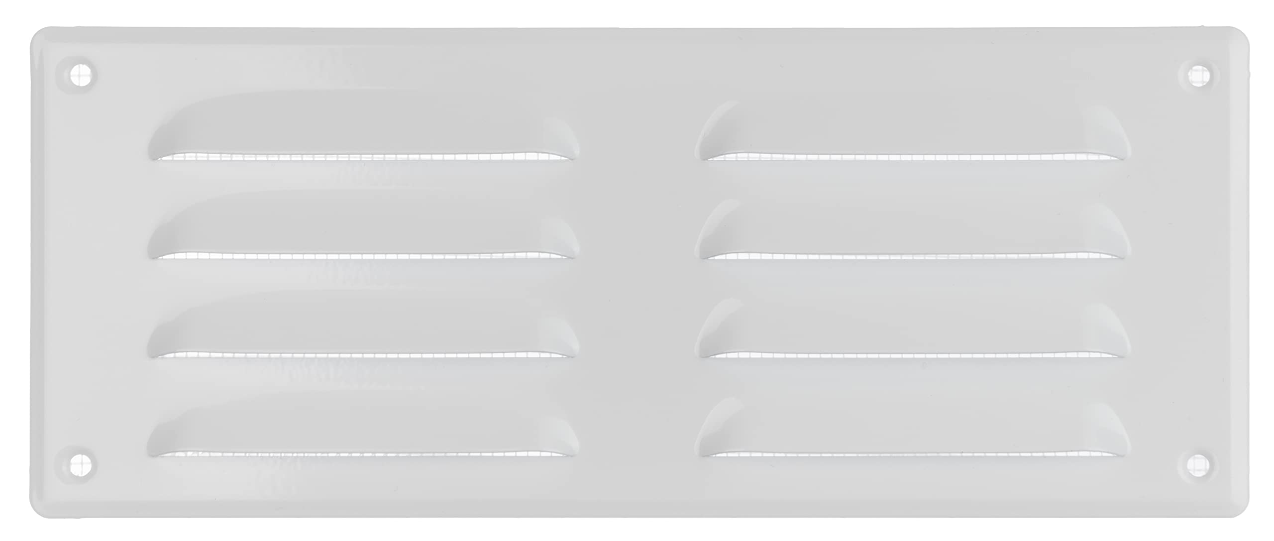 LIRAST 260x105mm / 10x4 inch White Metal Ventilation Grille - Air Vent Cover with Insect Mesh
