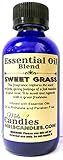 Sweet Grass 1oz / 29.5ml Blue Glass Bottle of Premium Grade Fragrance Oil Skin Safe, Soap Oil, Candle Oil