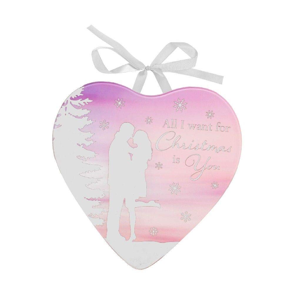 Reflections All I want for Christmas is You of the Heart Mirrored Hanging Plaque