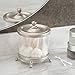 InterDesign York Lyra Vanity Cotton Swab Holder Canister, Satin/Clear