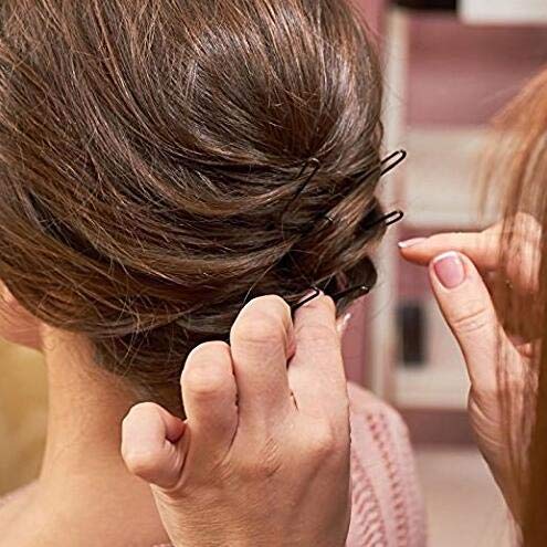 DNHCLL 100PCS Black Metal U-Shape Bobby Pins Curved Bun Hair Clip,Special Hair Pin Of The Studio for Girls Women and Hairdressing Salon,Is Used To Add Coarse Fixed Tool