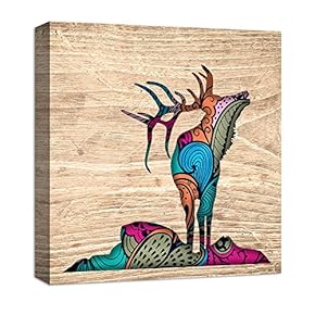 Canvas Wall Art Abstract Beautiful Colorful Animals Painting Artwork for Home Prints Framed - 12x12 inches