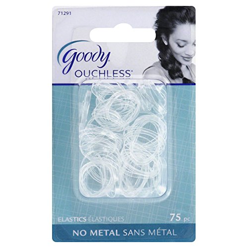 Goody WoMens Ouchless Mini Elastics, Glitter Polyband, 75 Count