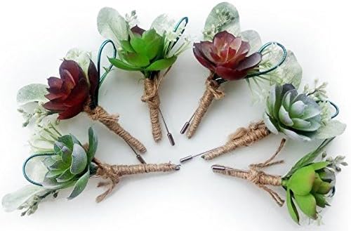Succulent Flower Boutonniere Corsage (Wristlet) Handmade | Floral Grooms, Groomsmen, Bridesmaids, Prom, Party | Table or Wine D¡§_cor