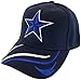 Dallas Adjustable Bent Brim Baseball Cap with Stripes on Bill (Navy Blue Star)