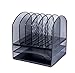 Blue Summit Supplies Metal Desktop File Organizer, 8 Compartment Metal Mesh Organizer, Easily Organize Home or Office Binders, Folders, Files, Books, and More