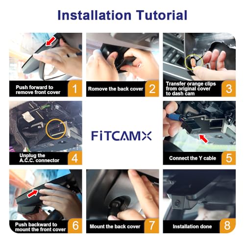 Fitcamx 4K Dash Cam Suitable for Toyota 4Runner 2025-2026 & Hybrid (HD2-35030), OEM Factory Look,2160P UHD Video, Built-in WiFi & APP, Loop Recording G-Sensor, Night Vision, Easy to Install, 64GB Card