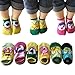 Kakalu Assorted Non-Skid Ankle Cotton Socks with Grip for 12-36 Months Baby, Cartoon 1, 6-Pairs