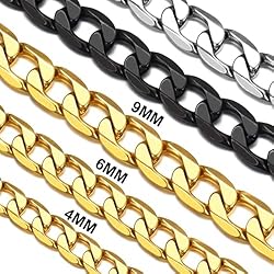 Men's Gold Curb Chain Stainless Steel 26" Inches