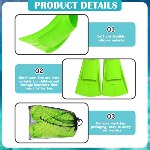YushengTai Swimming Fins, Short Fins for Kids and Adults, Silicone Diving Fins for Beginners