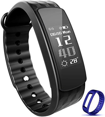 Waterproof Fitness Tracker ,Heart rate monitor Smart Watch Bracelet Wristband for Sports, Sleep Monitor HR Calories Pedometer with Bluetooth OLED 0.91” display for Android iOS