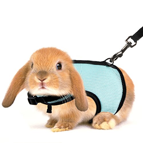 MEWTOGO 2 pcs Adjustable and Breathable Bunny Leash and Harness with M and L Size