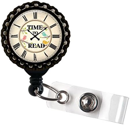 Time To Read badge holder reel clip retractable