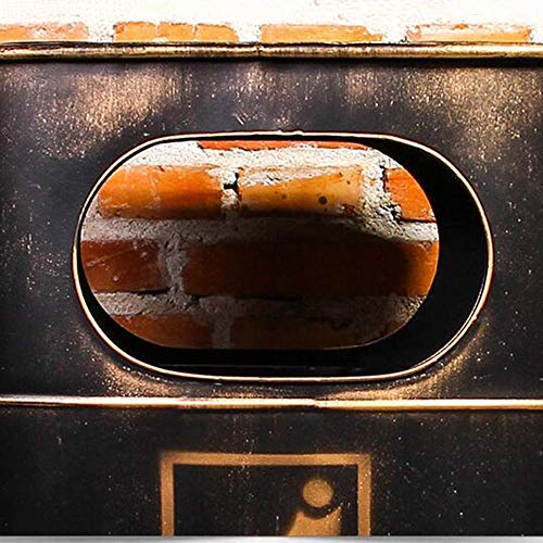 MADHEHAO Rustieke metalen prullenbak, industriële stijl antieke prullenbak, grote capaciteit buiten afvalbak, retro… - Afbeelding 5