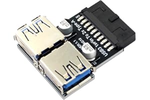 UEYGHEP 19Pin to Dual USB3.0/3.1 Adapter 19P/20P to Dual Type-A Female Front Connector Converter USB 3.0 Adapter Plug-in Plug
