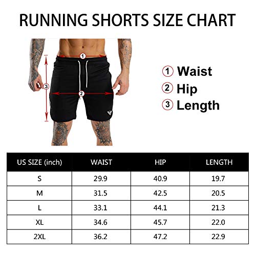 Wangdo Men's Workout Shorts 7" Running Shorts Athletic Bike Shorts Gym