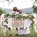 O-heart 2PCS(15.7 FT) Fake Rose Vine Artificial Silk Flowers Garland Hanging Rose Ivy Plants for Wedding Backdrop Baby Shower Home Decor