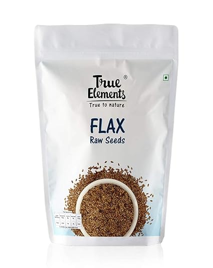 True Elements Raw Flax Seeds for Hair Growth 900g - Alsi Seeds for Weight Loss