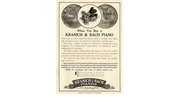 Amazon Com The Standard Piano Investment 1908 Kranich Bach Grand Pianos Advertisement Original Paper Ephemera Authentic Vintage Print Magazine Ad Article Posters Prints