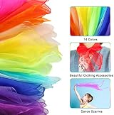 SumDirect Dance Scarves 14 Colors 60x60cm Silk Juggling Square Scarf view 2