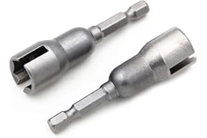 YORKPLACE 2PCS Power Wing Nut Driver Set,Slot Wing nuts Drill Bit Socket Wrenches Tools Set,1/4" Hex Shank Drills Bits for Panel Nuts Screws Eye C Hook Bolt Q-Hanger