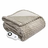 Serta Heated Electric  Honeycomb Faux Fur Throw- with 5 setting controller, 50 x 60