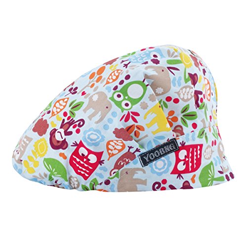 Women Scrub Bouffant Hat Cap Adjustable Classic Beauty Print Floral Cute One Set - Thumbnail 5