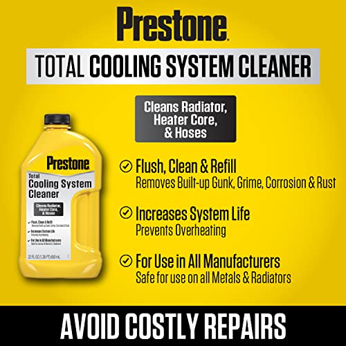 Prestone AS105 Total Cooling Syststem Cleaner for Radiator, Heater Core, and Hoses, 22 oz., 1