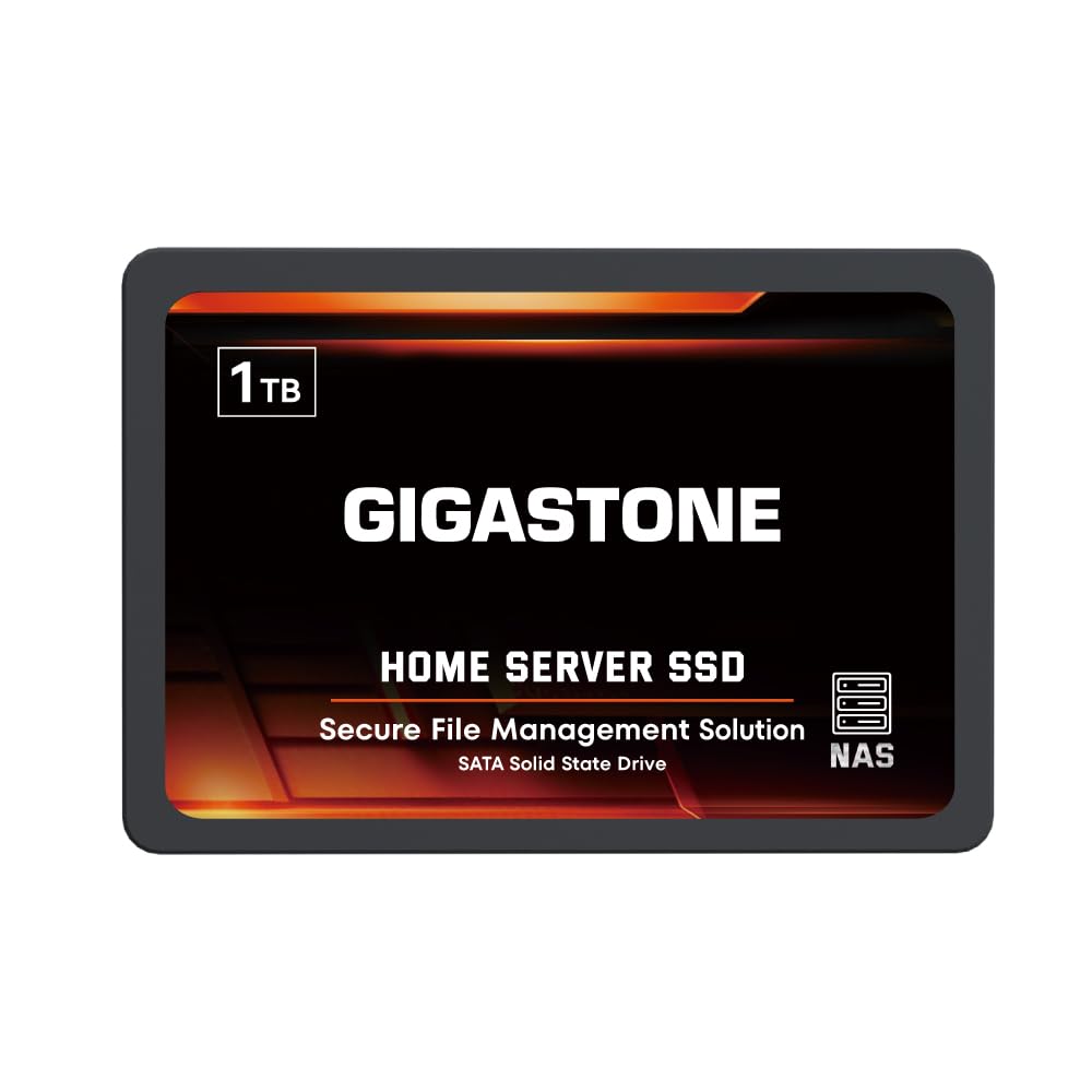 Gigastone Home Server SSD 1TB NAS SSD Drive Cache 24/7 Durable TLC High Endurance Personal Cloud Data Sync Network Attached Storage RAID 3D NAND 2.5