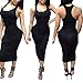 Dora Bridal Womens Tank Sleeveless Slim Bodycon Pencil Midi Tight Dress, Black, Small