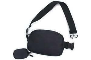 NAARIIAN Light Weight Waist Pack Running Belt Waterproof Fanny Crossbody bag Women Men Hiking Adjustable Strap Travel Pouch(Black)