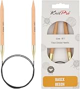 KnitPro Basix Beech Fixed Circular Needles 16in 8.00mm