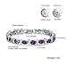 Girl Era Elegant Silver Plated Oval-Cut Purple Crystal Stone Tennis Bracelet Charm Link Bracelets(purple)