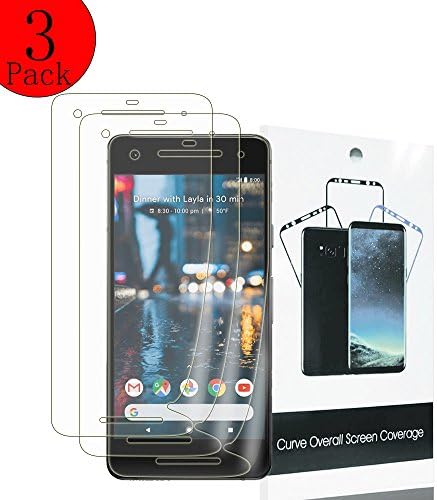 XKAUDIE [3-Pack]Google pixel 2 XL Screen Protector [Full Coverage] [Easy-to-Install] PET Screen Protector for Google pixel 2 XL