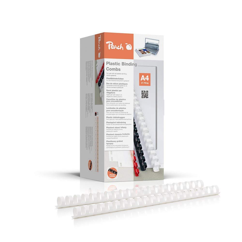 Peach PB416-01 16 mm A4 Binding Combs - White — image 1