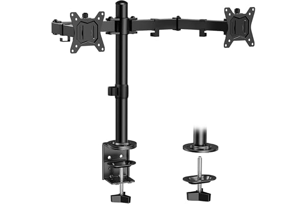 ErGear Dual Monitor Desk Mount, Fully Adjustable Dual Monitor Arm for 2 Computer Screens up to 32 inch, Heavy Duty Dual Monit