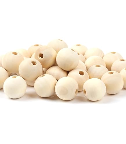 170pcs Wood Beads For Crafts - 16mm 20mm 25mm Natural Wooden Beads For Jewelry & Decor