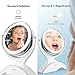 Makeup Mirror LED Lighted with 1X/7X Magnification, Anjou Vanity Mirror Battery Powered, Removable, Double Side, 360° Rotation for Countertop Cosmetic Makeup with 3 Free Batteries, White