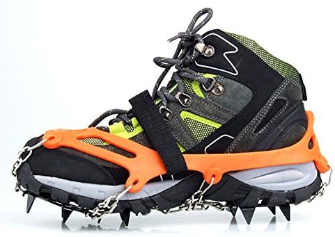 ChoiceLife Anti-Slip Stainless Steel Crampon 14 Teeth Manganese Steel Claw Shoes Cover with Carrying Bag