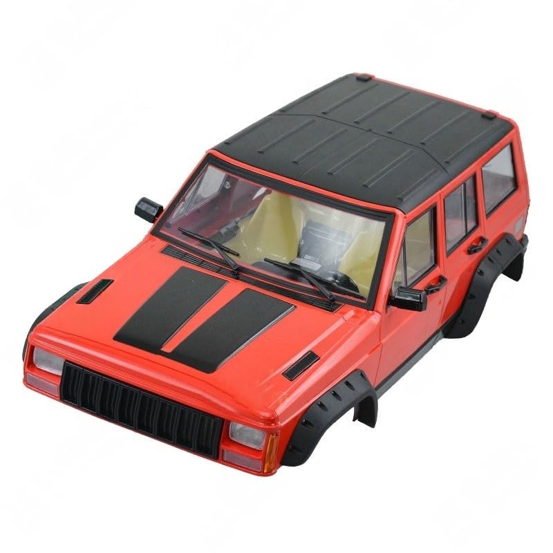 Photo 1 of 1/10 RC Crawler Hard Body Shell Kit - 313mm Wheelbase Cherokee Body for Axial SCX10, SCX10 II 90046, 90047 & TRX4 Kits (Red)